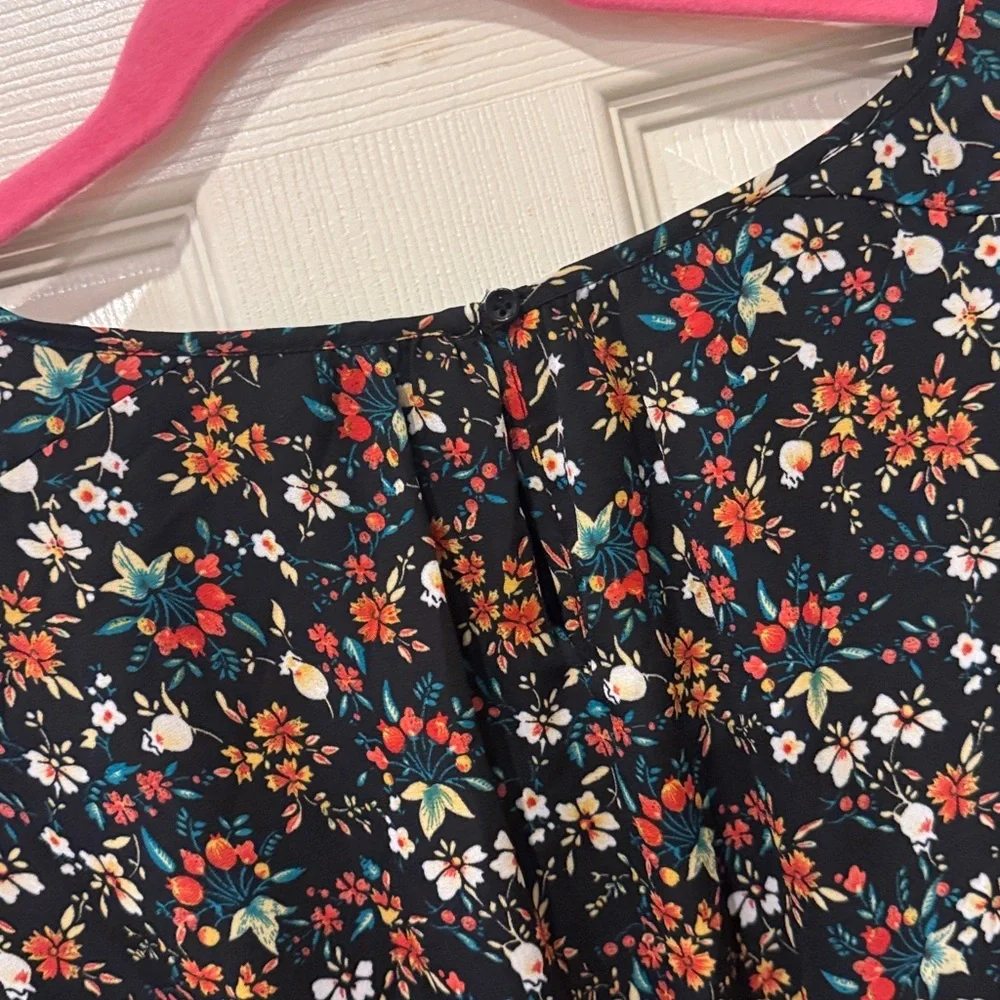 J Crew Mercantile black floral dress, size 2